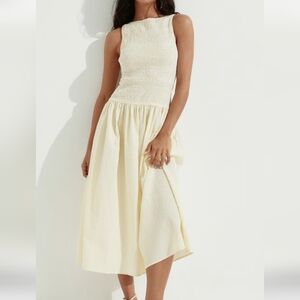 Elegant Cream Sleeveless Midi Dress Sz M Free People